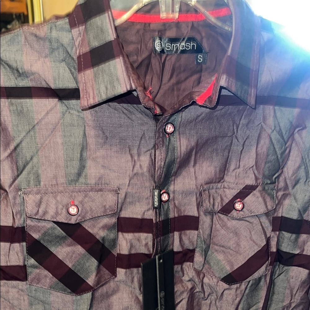 Smash Plaid Button-Up Shirt